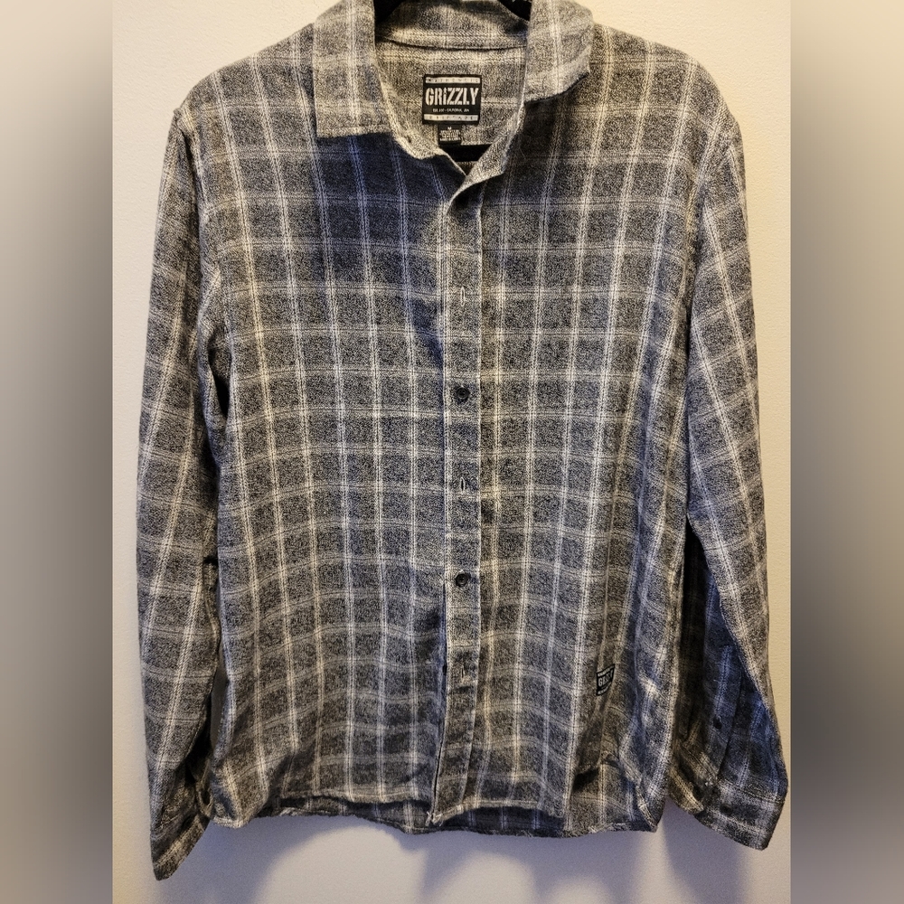 Gray & White Plaid Shirt